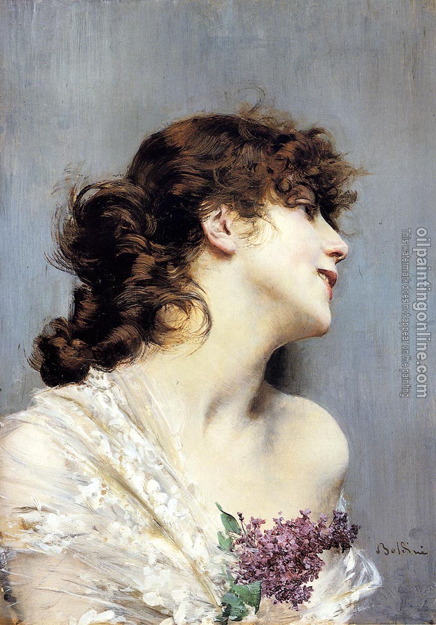 Giovanni Boldini - Profile Of A Young Woman